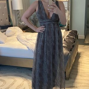 Snake print chiffon maxi dress